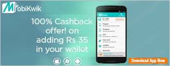 India Desire : Mobikwik NEW1 Code:Get Rs 35 Cashback on Rs 35 Addmoney 